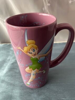 Disney Store Tinker Bell Tall Lavender Ceramic Mug – 16oz Retired